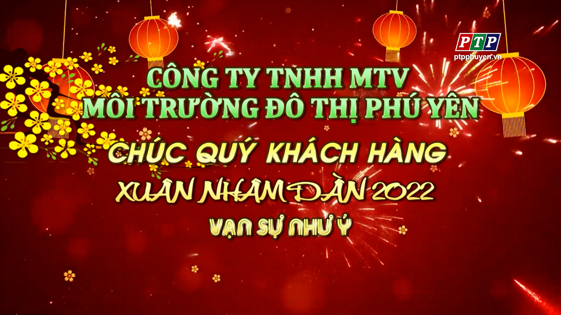 Cty TNHH MTV Môi Trường Đô Thị Phú Yên Chúc Mừng Năm Mới